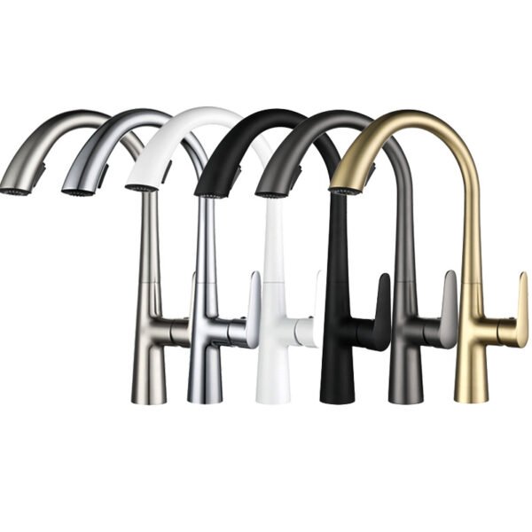 Flexible Universal Deck-Mounted Installation Kitchen Faucet Brass Pull Down Sink Mixer Cold Hot Water Tap - 图片 5