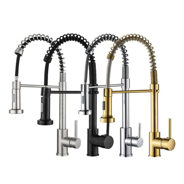 Flexible Universal Deck-Mounted Installation Kitchen Faucet Brass Pull Down Sink Mixer Cold Hot Water Tap - 图片 3