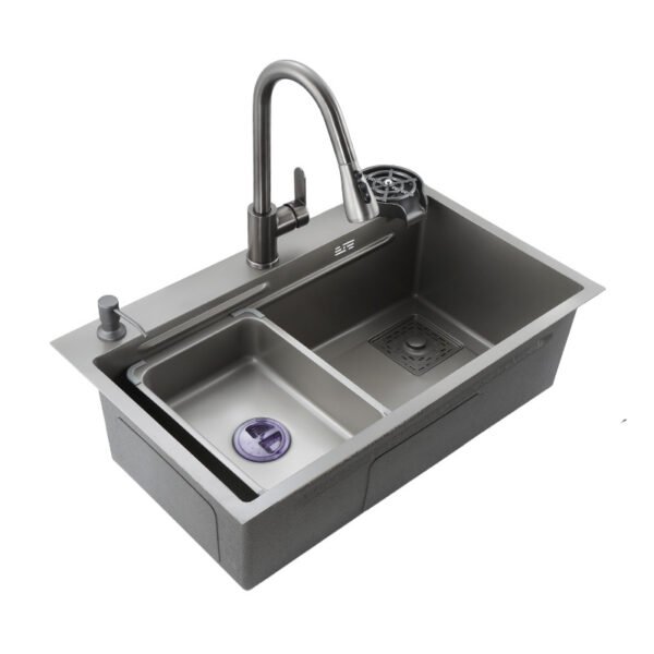 Waterfall Kitchen Sink with Whole Set Accessories SUS304 Stainless Steel Durable Multi Function Sink - 图片 7