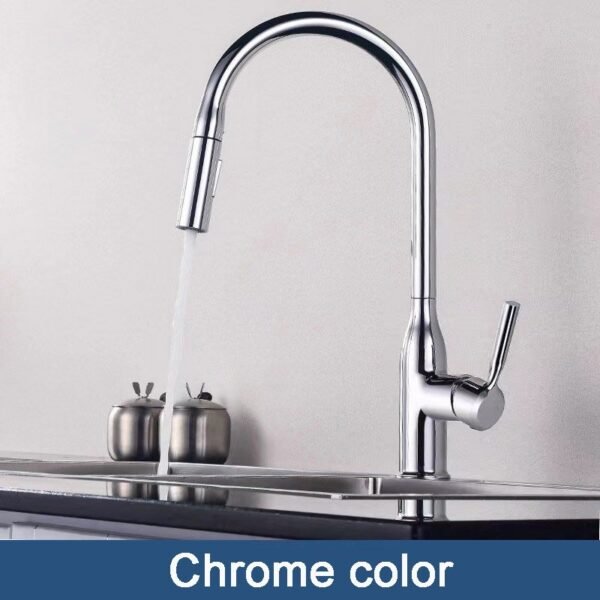 Hot Selling Gun Gray Copper Single Handle Pull Down Sink Kitchen Faucet With Extender Sprayer - 图片 5