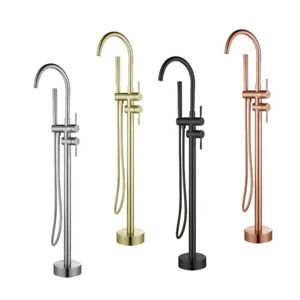 Luxurious Golden Water Shower Faucet Set Bathtub Faucet Mixer Floor Stand Bathtub Taps For bathroom