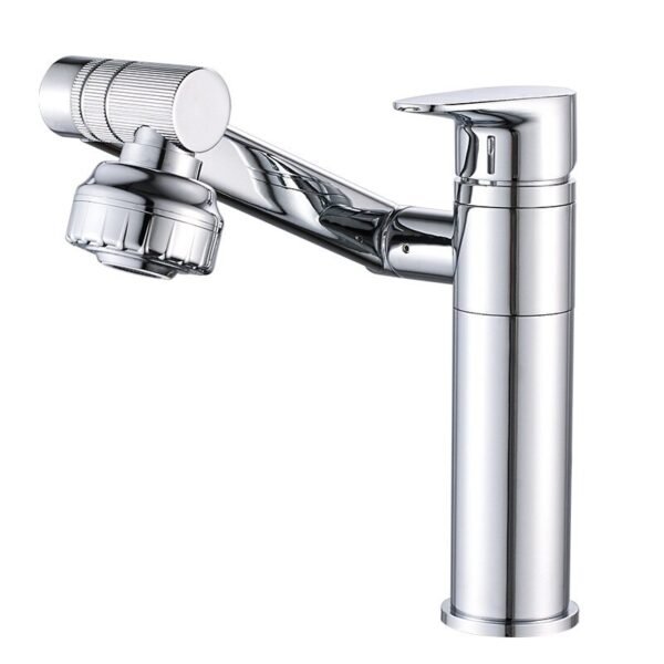 All copper beckoning cat washbasin mixer hot and cold water faucet household rotating single hole faucet