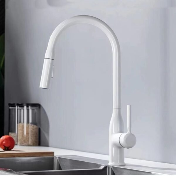 Hot Selling Gun Gray Copper Single Handle Pull Down Sink Kitchen Faucet With Extender Sprayer - 图片 6