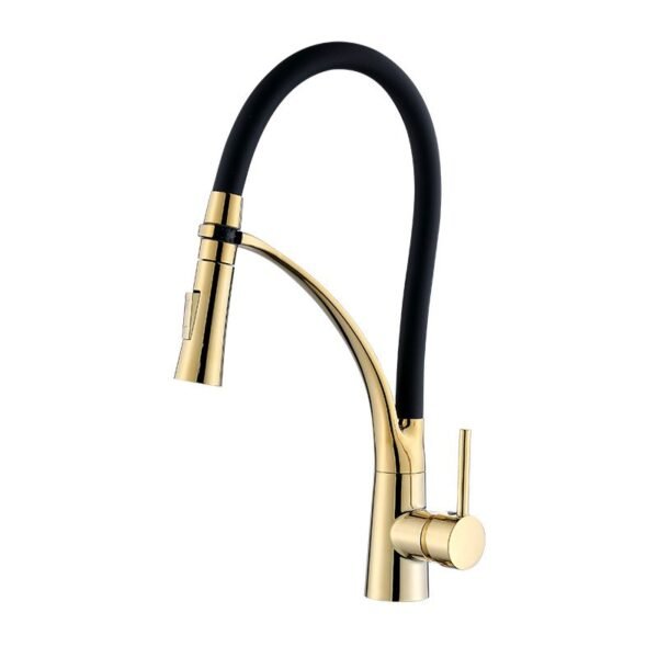 Black Kitchen Sink Faucet Swivel Pull Down Kitchen Faucet Sink Tap Mounted Deck Mounted Hot and Cold Water Mixer Tap - 图片 3