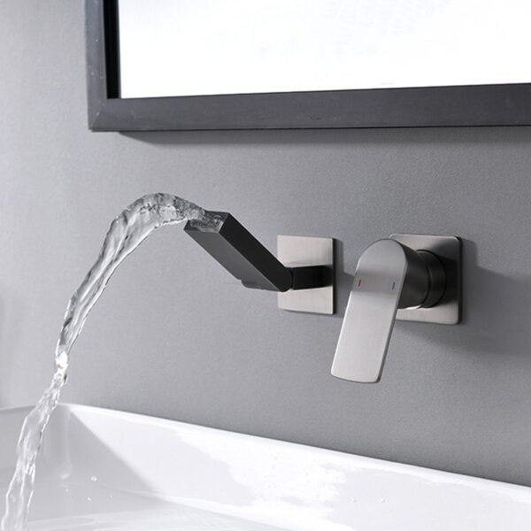 European Style Embedded Concealed Hot and Cold Water Waterfall Faucet Wall Mounted Mixer Brass Concealed Basin Mixer - 图片 5