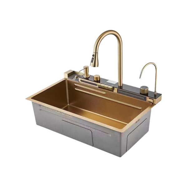 Waterfall Kitchen Sink with Whole Set Accessories SUS304 Stainless Steel Durable Multi Function Sink - 图片 5