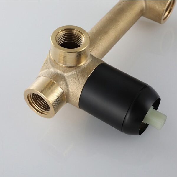 Bathroom Sink Faucet Wall Mounted Brass Brushed Gold Mixer Tap For Bathroom Basin Mixer - 图片 2