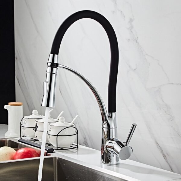 High Quality Silicon Spout Pull Down Kitchen Tap 360 Degree Rotatable Design Kitchen Faucet - 图片 3