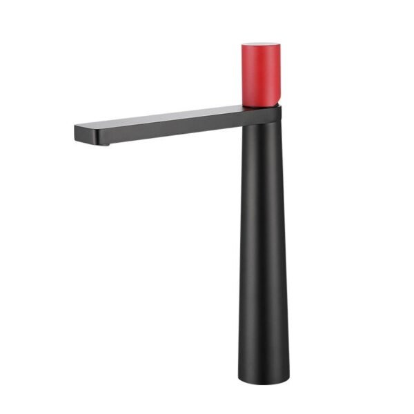 Modern Basin Water Mixer Design Bathroom Faucet Graceful Red Handle Copper Basin Tap