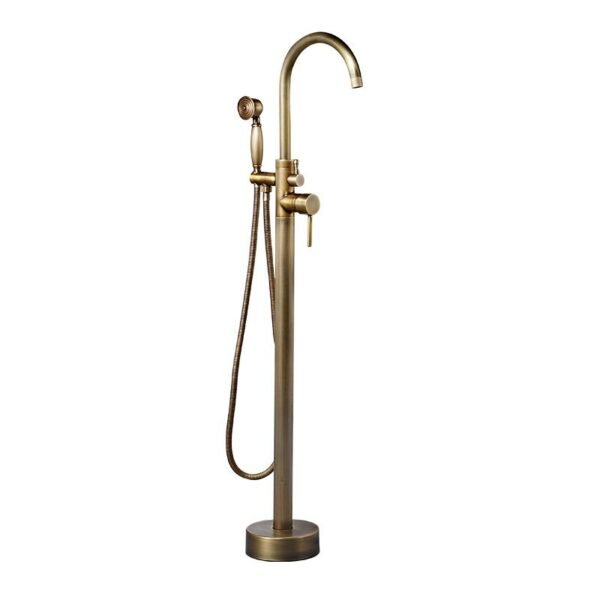 Floor Mounted Brushed Gold Bathtub Shower Freestanding Bathtub Faucet