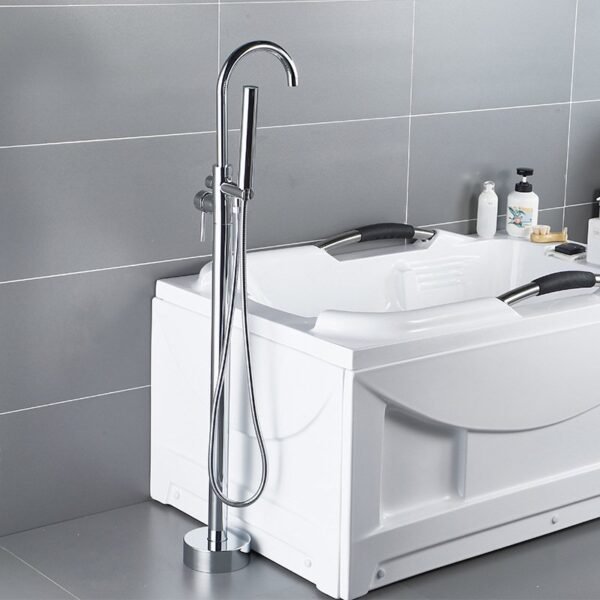 Floor Mounted Brushed Gold Bathtub Shower Freestanding Bathtub Faucet - 图片 7